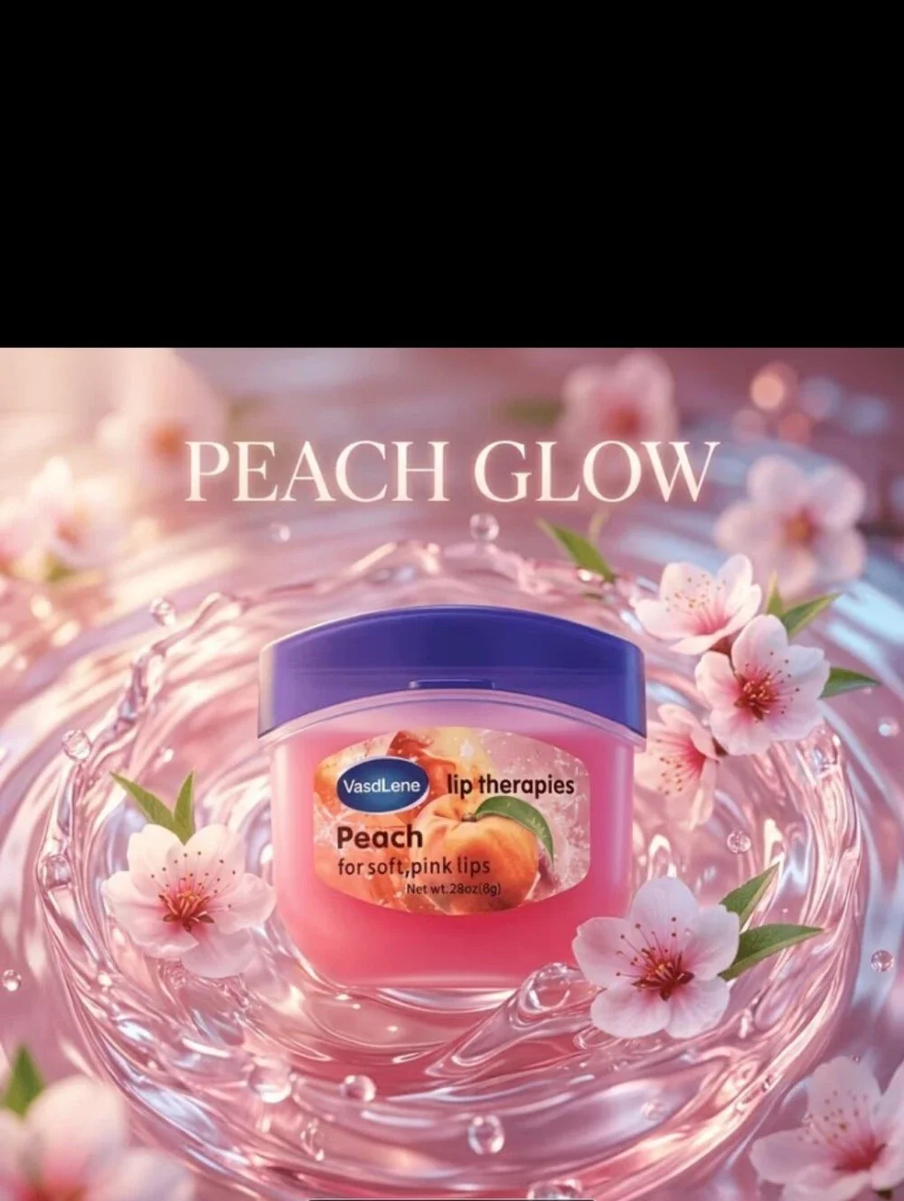 Brand New Vaseline Peach Lip Therapy Balm - 3 Bottles
